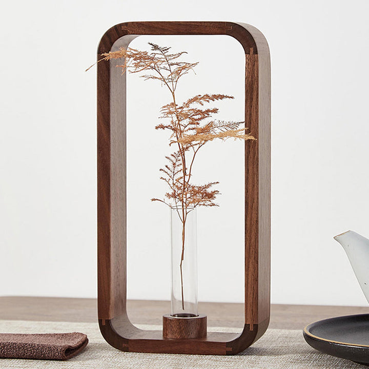 Black Walnut Tabletop Vase for Minimalist Displays