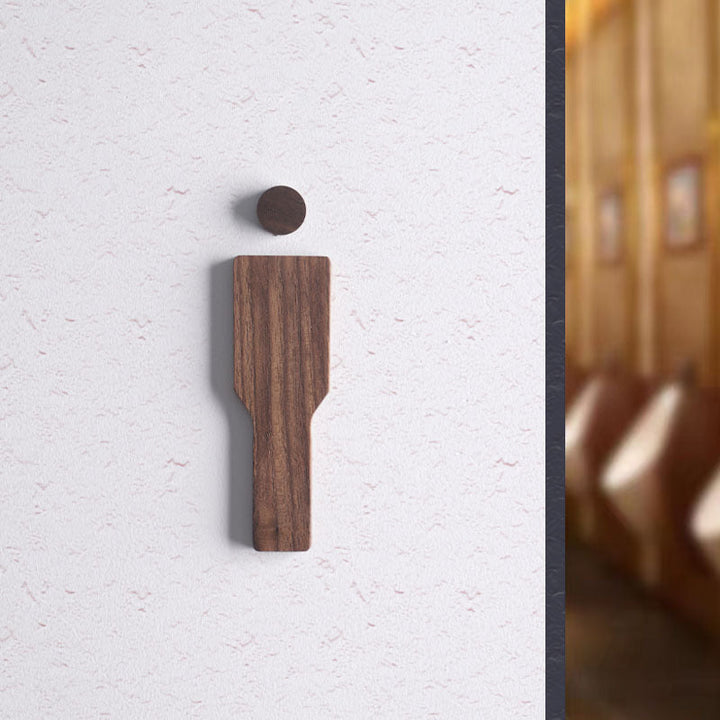 Solid Wood Toilet Signs for Stylish Bathroom Doors