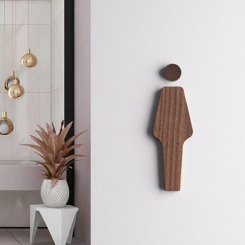 Solid Wood Toilet Signs for Stylish Bathroom Doors
