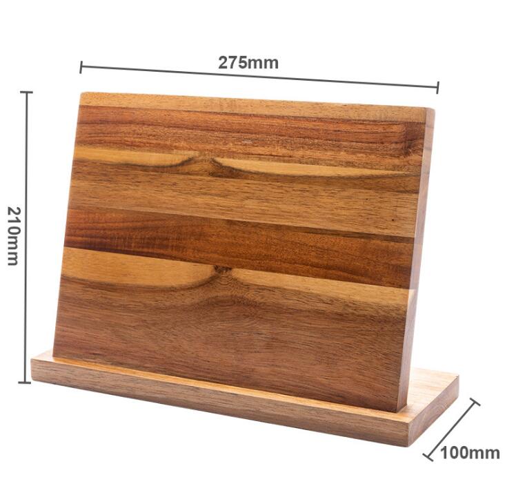 Solid Wood Magnetic Knife Holder for Countertop Storage