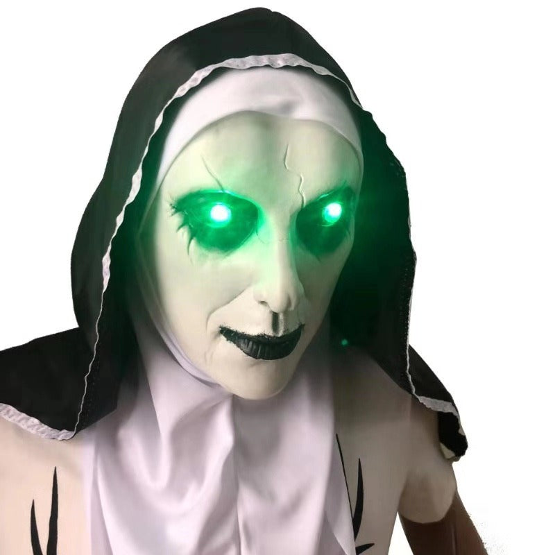 Illuminated Nun Ghost Mask for Dramatic Halloween Scares