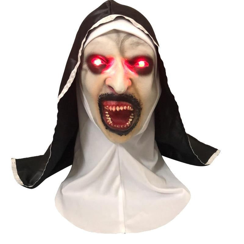 Illuminated Nun Ghost Mask for Dramatic Halloween Scares