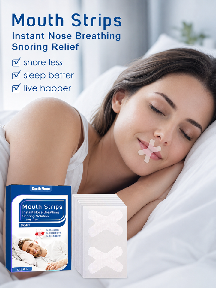 South Moon Anti-Snoring Mouth Strips — 60pcs Drug-Free