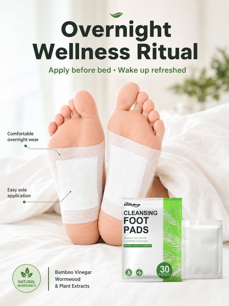 Detox Foot Patches — Bamboo Vinegar & Wormwood, 30 Nights