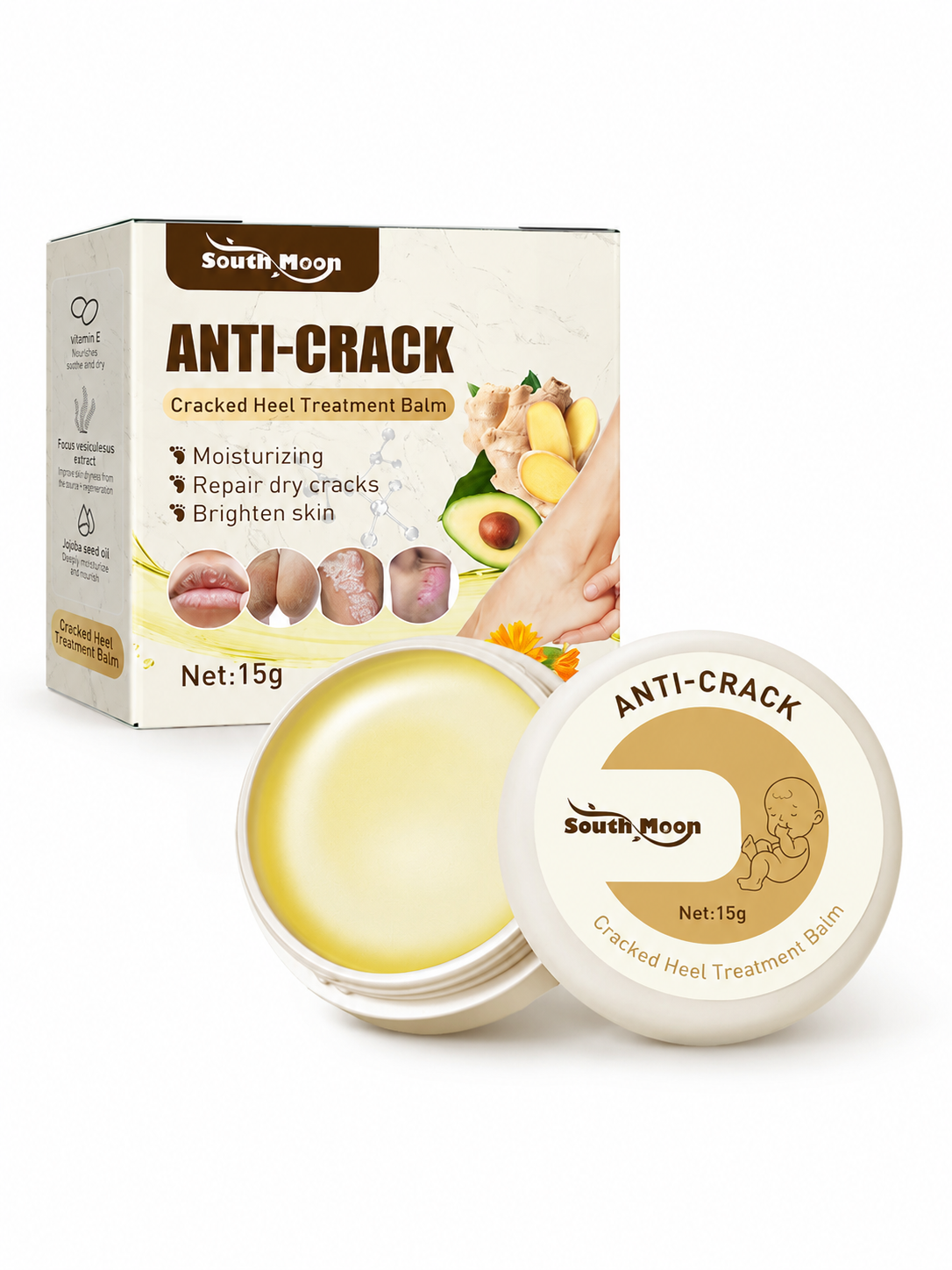 South Moon Cracked Heel Repair Balm — Natural 15g
