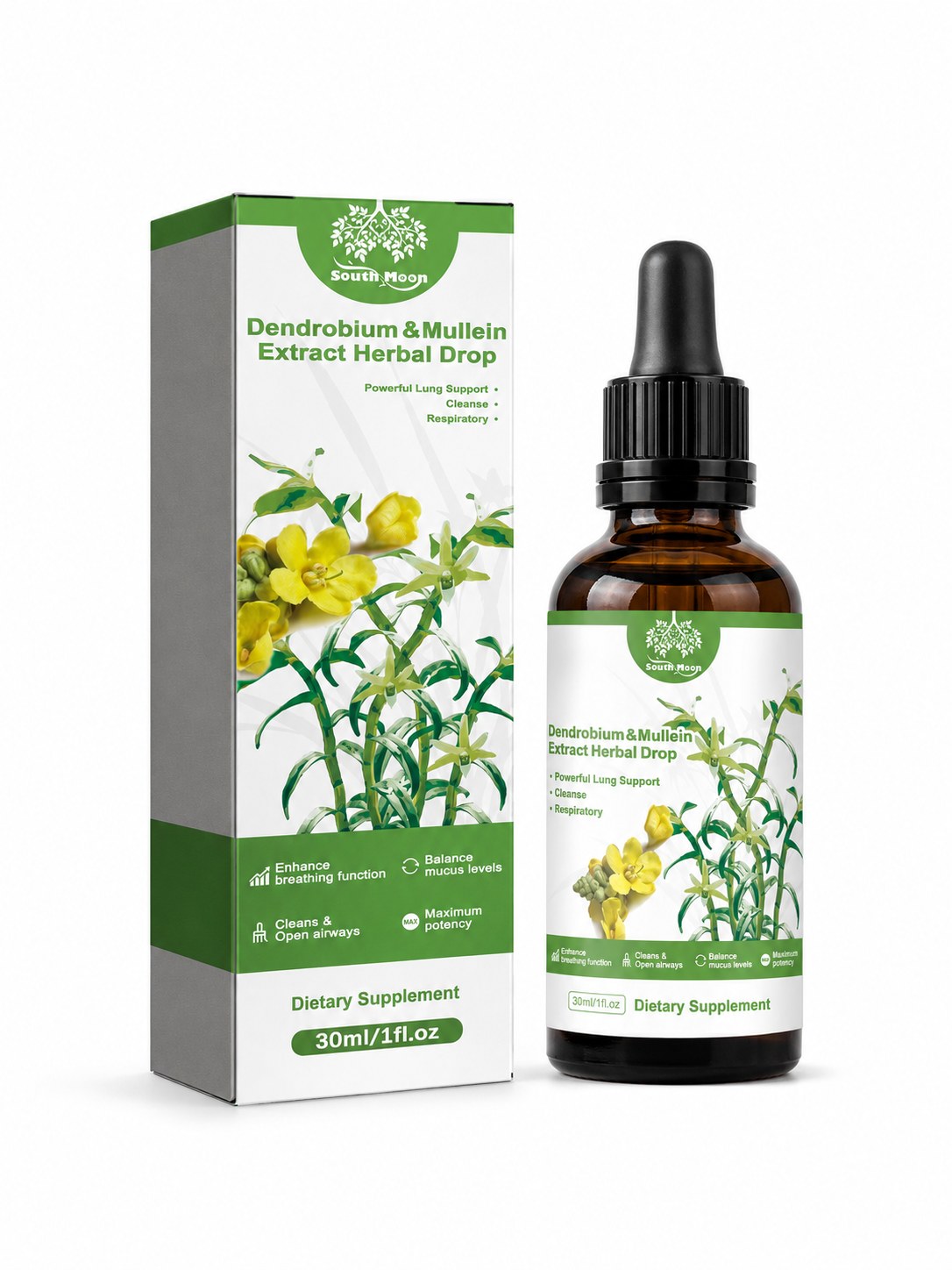 Herbal Lung Support Drops — Dendrobium & Mullein | 30ml