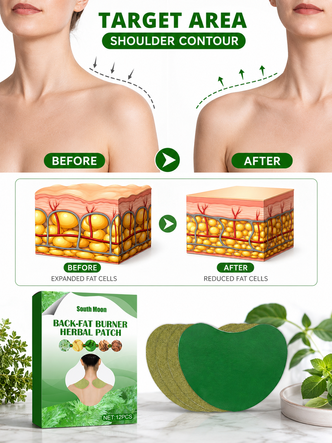 South Moon Herbal Shoulder Contouring Patch | 5-Day Cycle