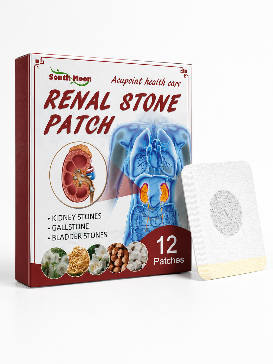 Herbal Kidney Stone Relief Patch — 12 Breathable Acupoint Patches