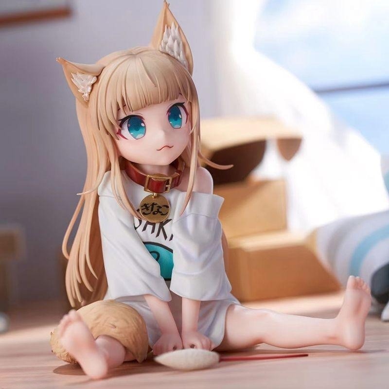 Cat Girl Anime Figure With Playful Fish Accessory