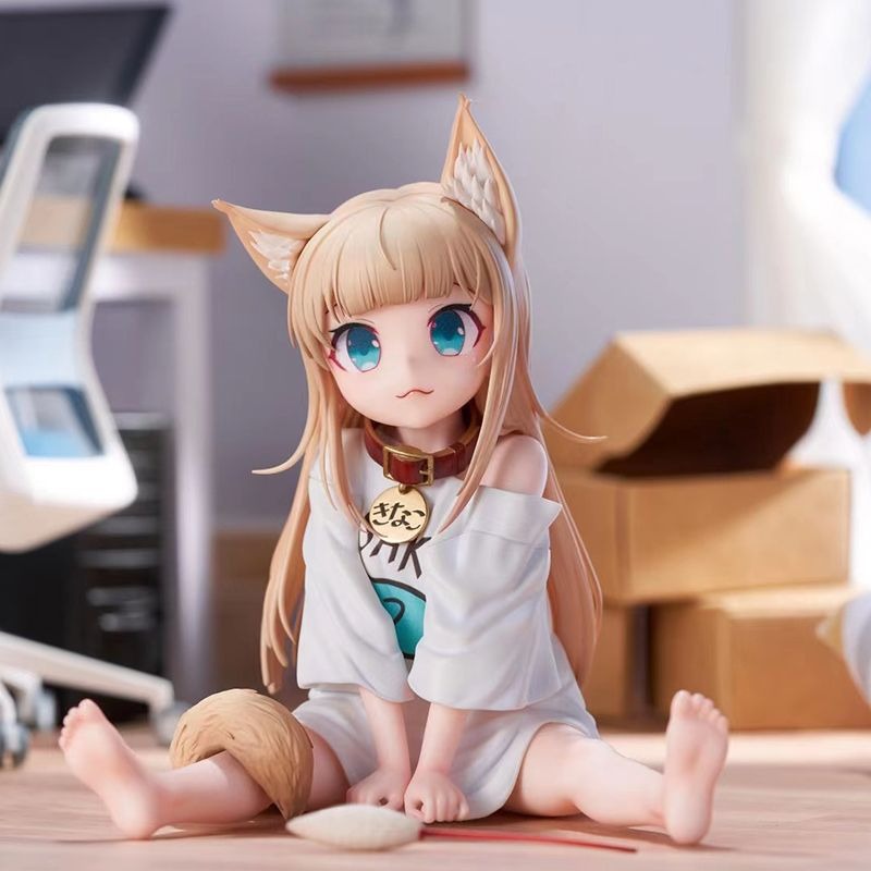 Cat Girl Anime Figure With Playful Fish Accessory
