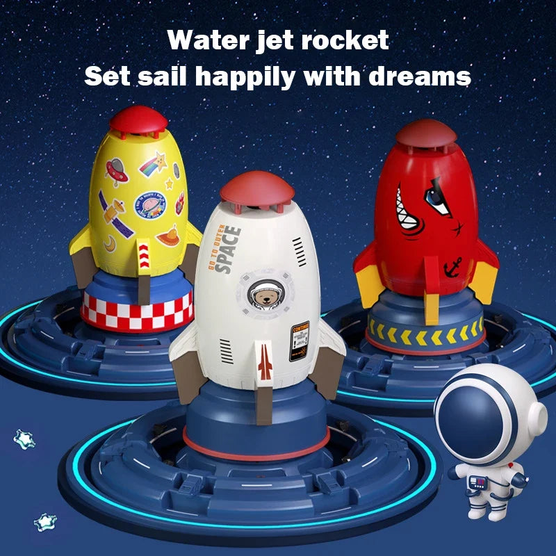 Space Rocket Sprinkler for Interactive Backyard Play
