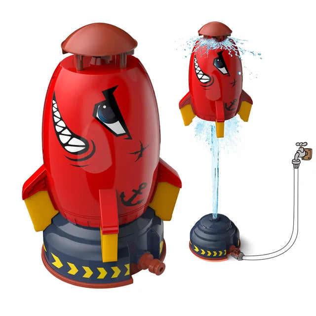 Space Rocket Sprinkler for Interactive Backyard Play