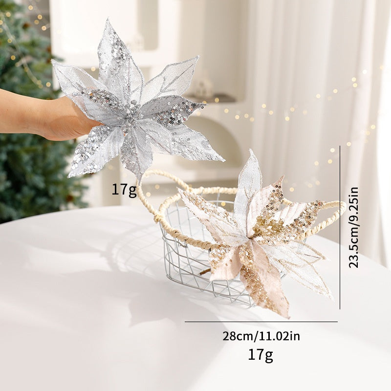 Artificial Christmas Flowers for Sparkling Holiday Decor