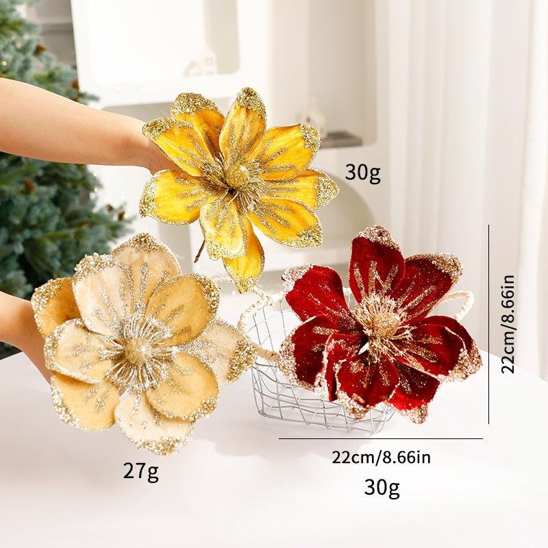 Artificial Christmas Flowers for Sparkling Holiday Decor