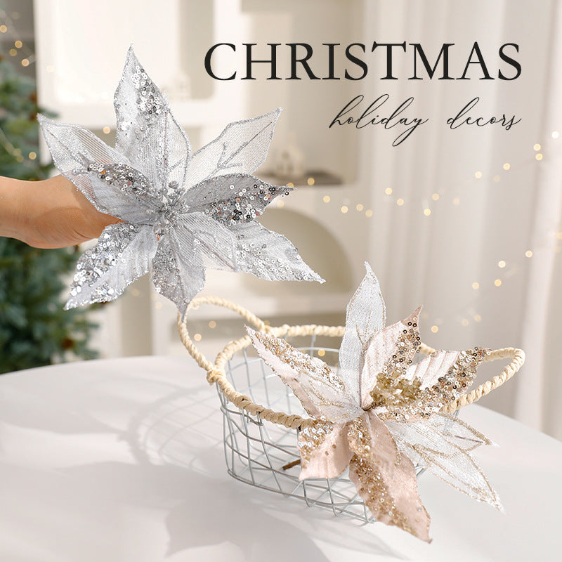 Artificial Christmas Flowers for Sparkling Holiday Decor