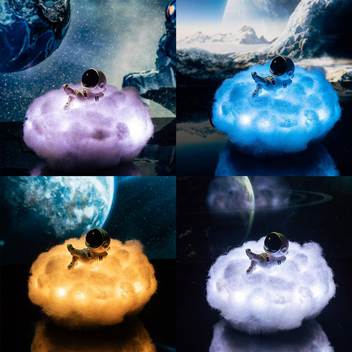 Astronaut Cloud Night Light for Kids' Rooms in 12 Colors