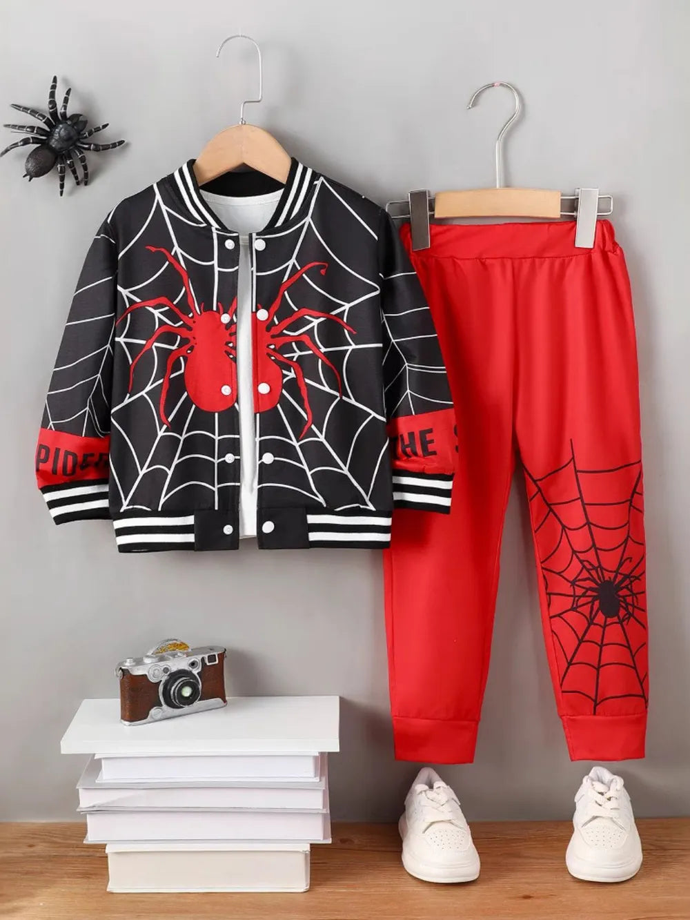 Spider Baseball Collar Set | Kids' Web Jogger Outfit