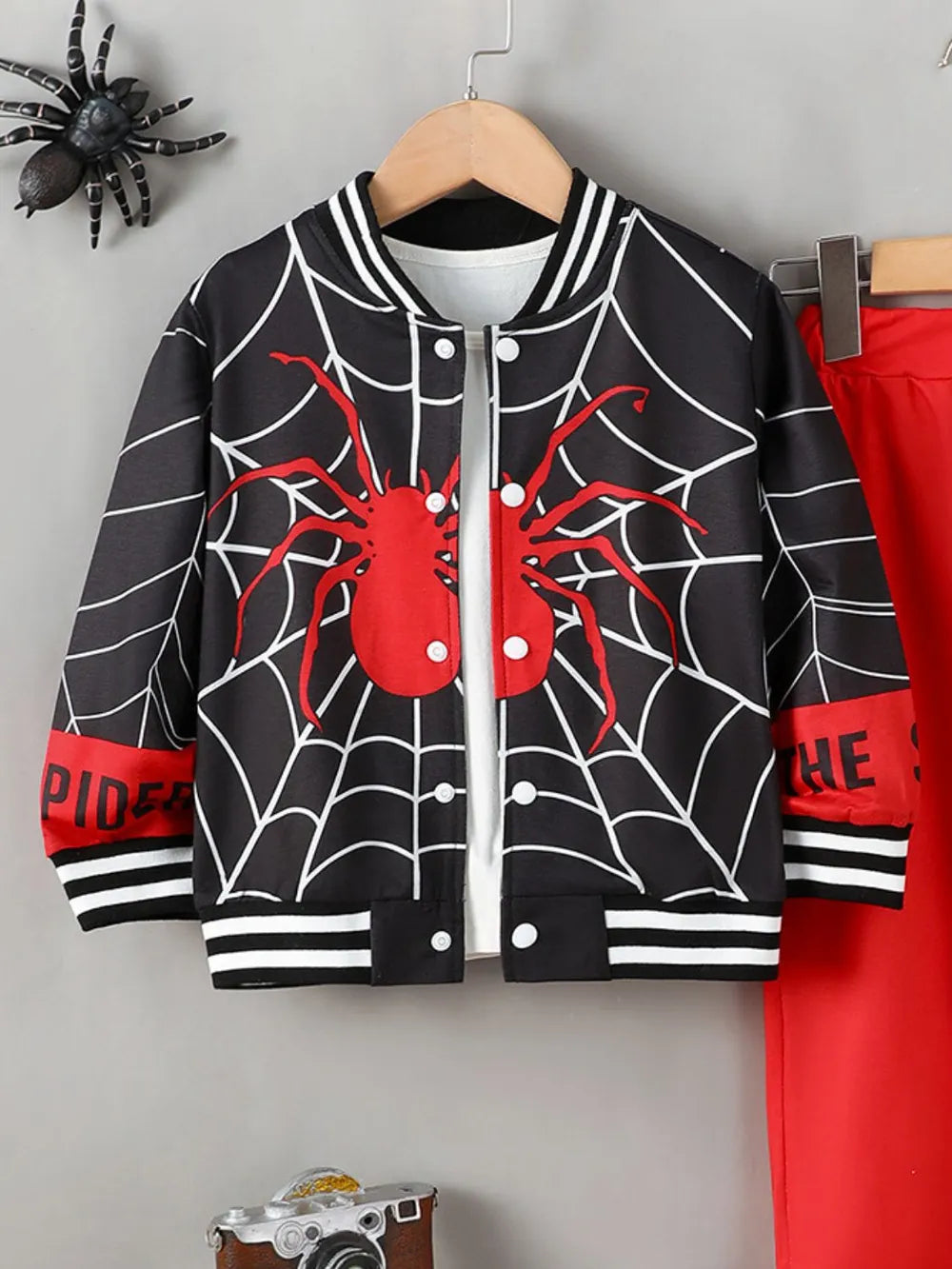 Spider Baseball Collar Set | Kids' Web Jogger Outfit