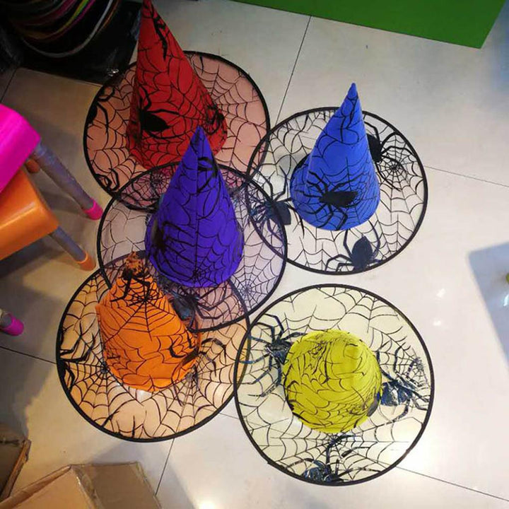 Spider Witch Hat for Colorful Halloween Party Costumes