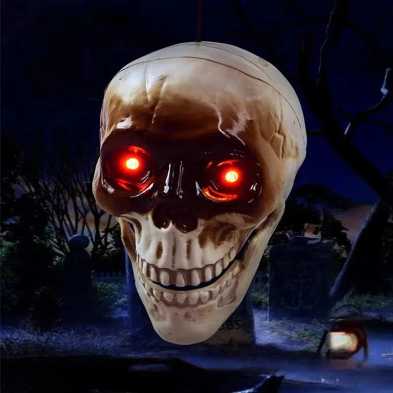 Motion-Activated Skull Head Halloween Decor With Sound