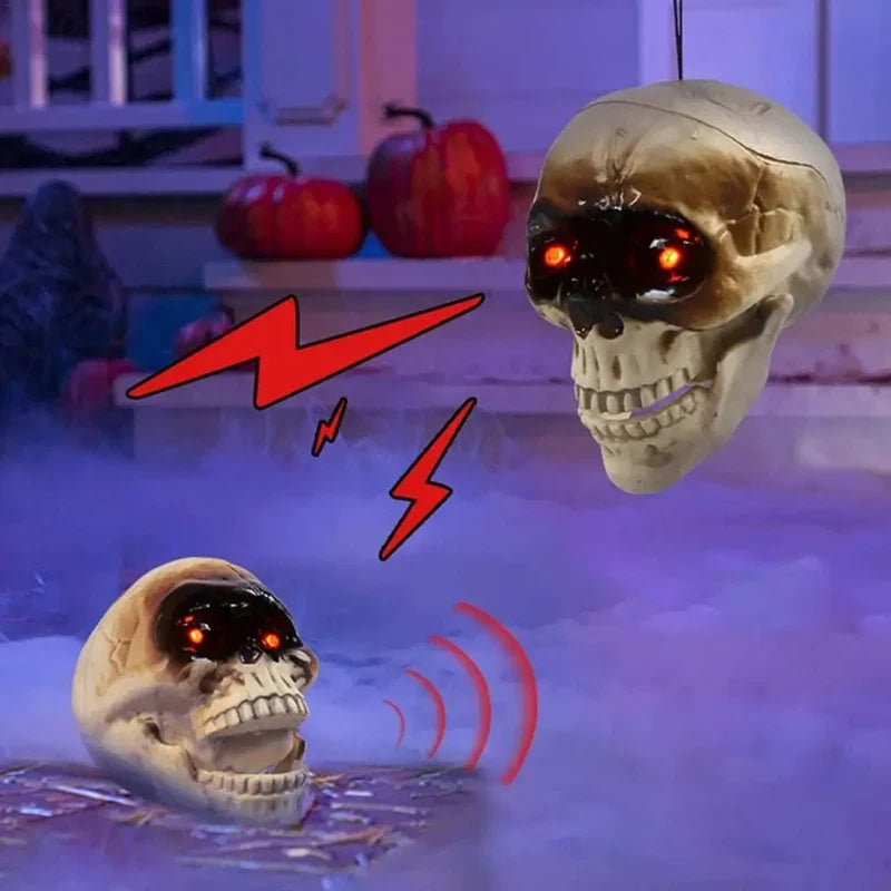 Motion-Activated Skull Head Halloween Decor With Sound