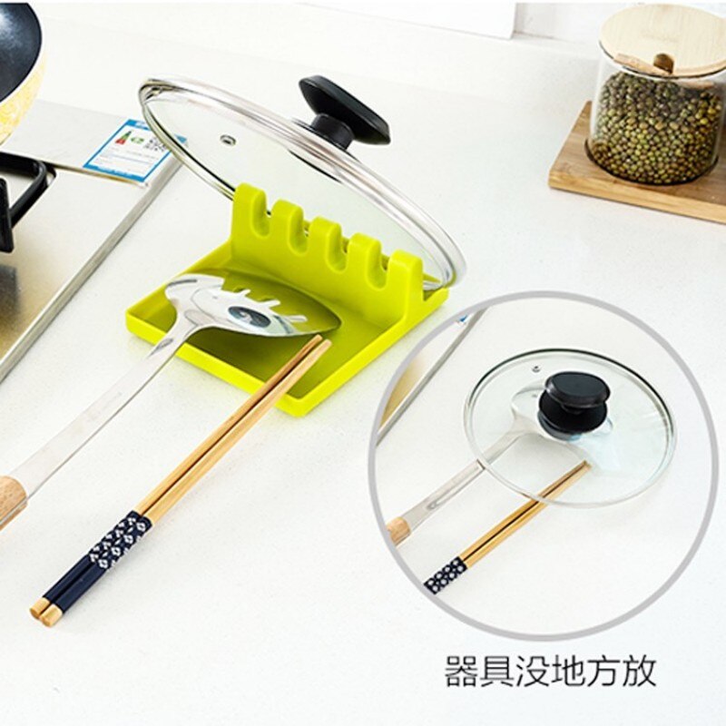 Silicone Spoon Rest with Drip Tray for Stovetop Use