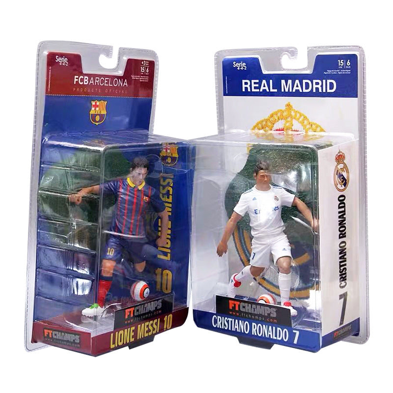 Ronaldo Messi Figurine Set Real Madrid Barcelona Collectible