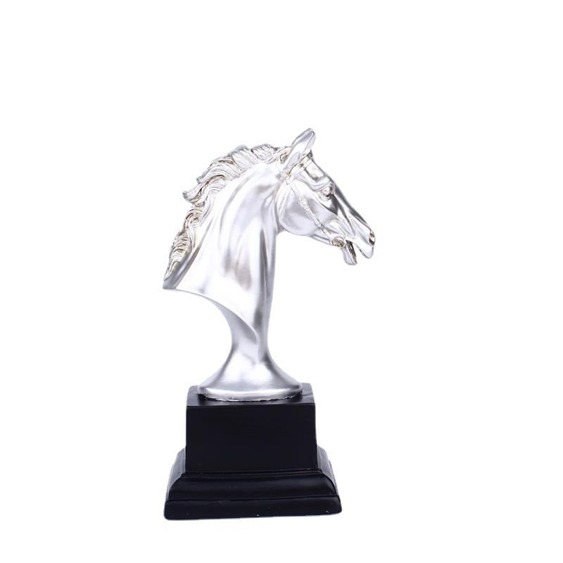 Metallic Horse Head Sculpture for Elevated Office Decor