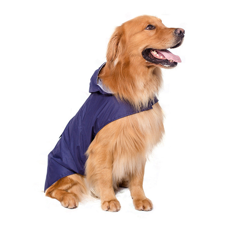 Large Dog Raincoat – Reflective Waterproof Hooded Coat