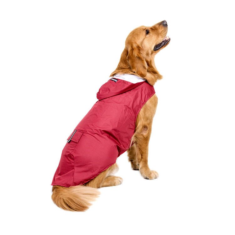 Large Dog Raincoat – Reflective Waterproof Hooded Coat