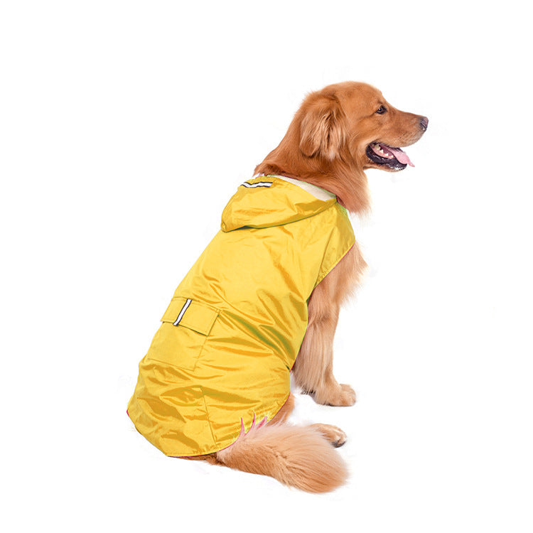 Large Dog Raincoat – Reflective Waterproof Hooded Coat