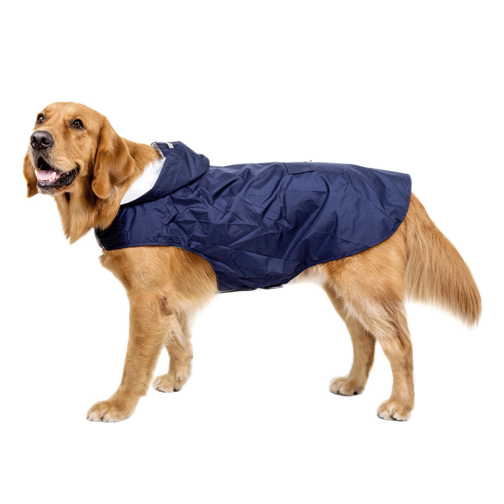 Large Dog Raincoat – Reflective Waterproof Hooded Coat