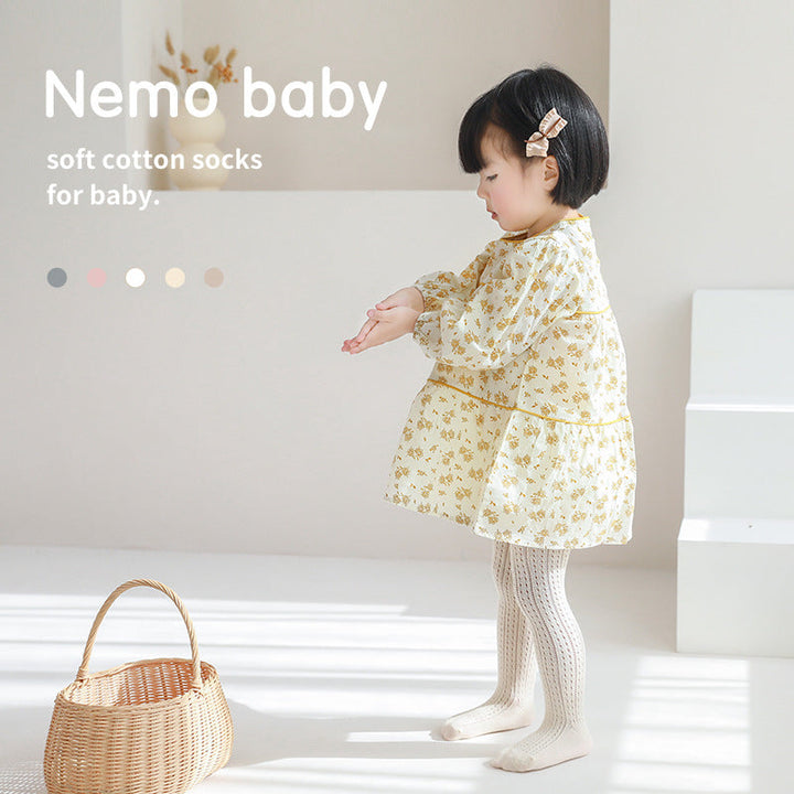 Baby Girl Mesh Leggings With Soft Cotton Sock Feet