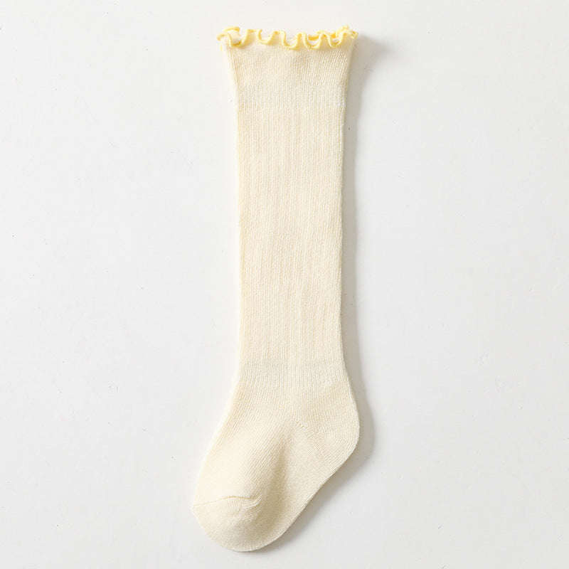 Children's Knee-High Socks With Loose Ruffled Cuffs