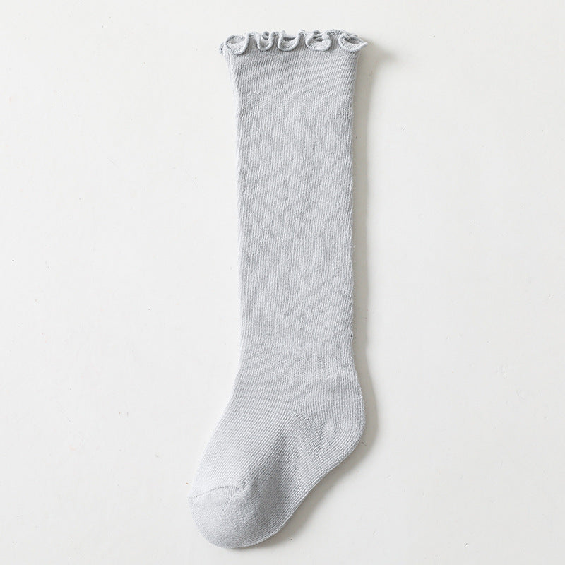 Children's Knee-High Socks With Loose Ruffled Cuffs