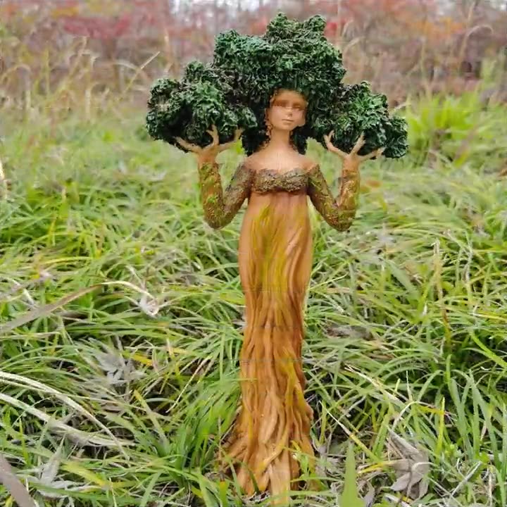 Tree Goddess Statue for Enchanted Garden and Home Decor