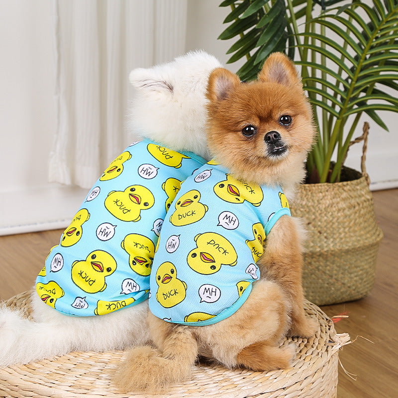 Duck Print Pet Vest for Lightweight Summer Outfit Looks