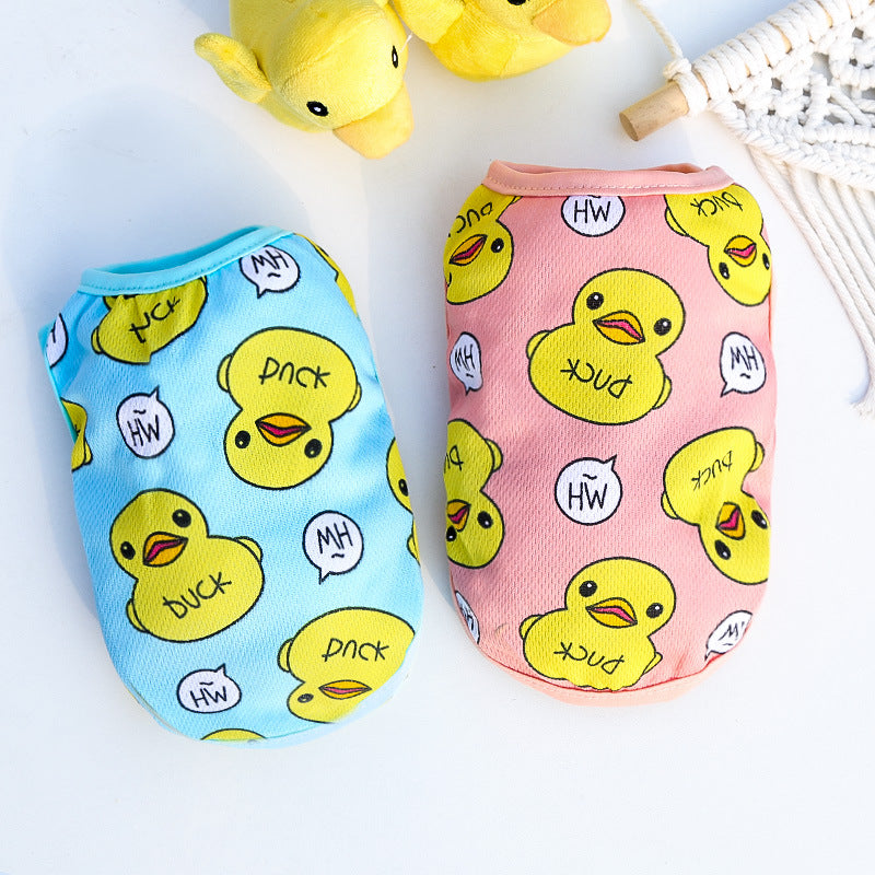 Duck Print Pet Vest for Lightweight Summer Outfit Looks