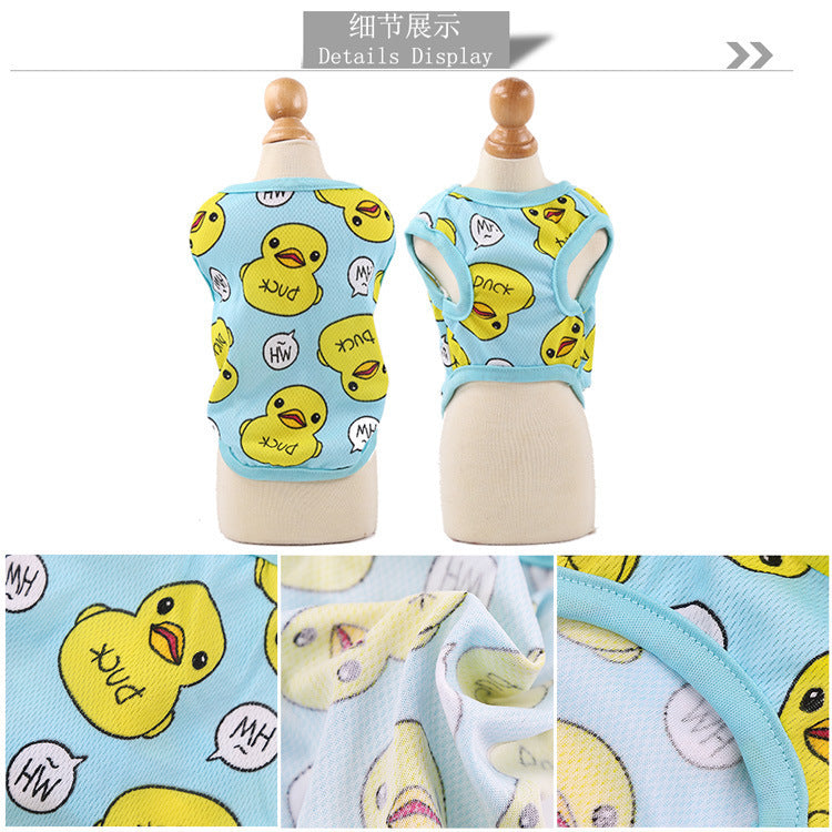 Duck Print Pet Vest for Lightweight Summer Outfit Looks