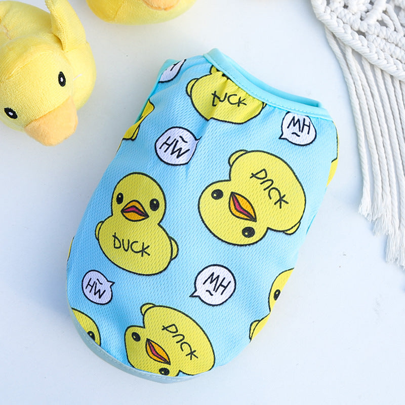 Duck Print Pet Vest for Lightweight Summer Outfit Looks
