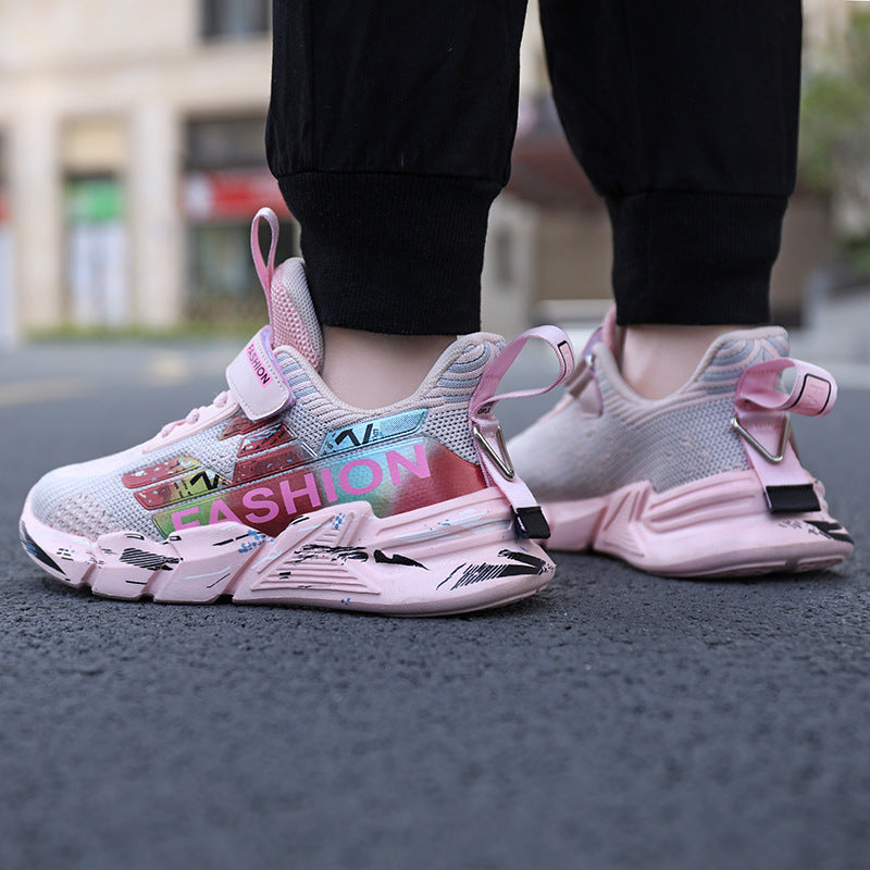 Children's Mesh Sneakers With Breathable Chunky Sole