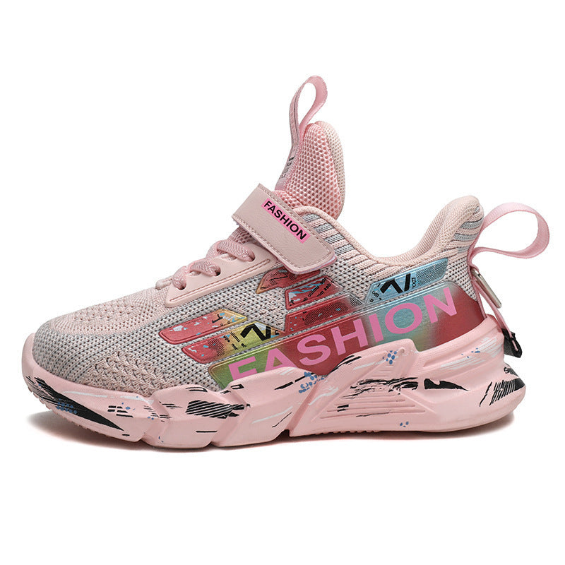 Children's Mesh Sneakers With Breathable Chunky Sole