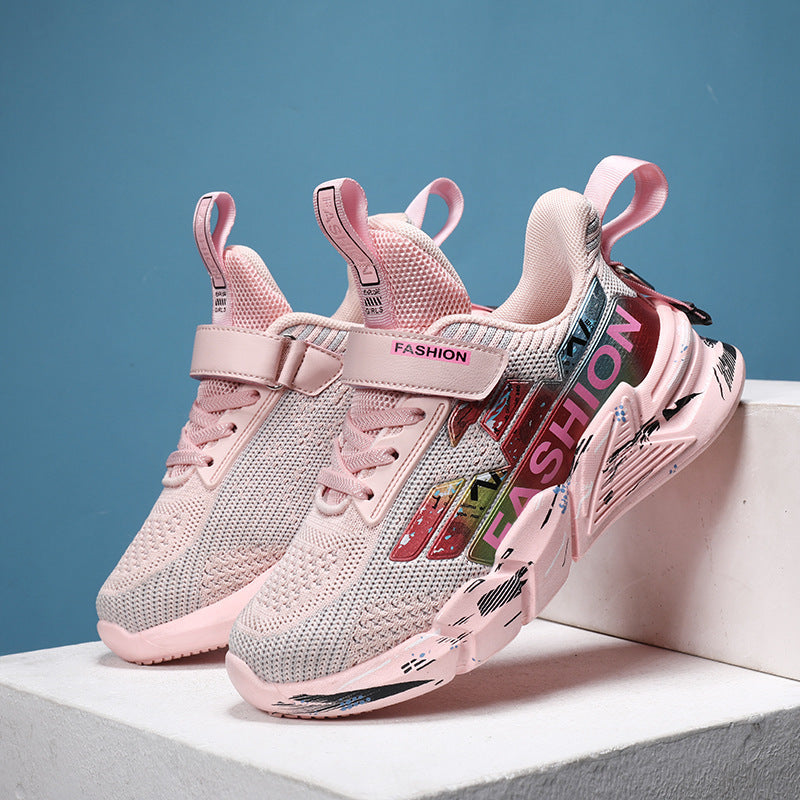 Children's Mesh Sneakers With Breathable Chunky Sole
