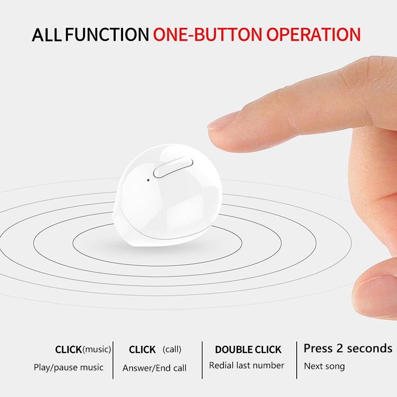 Hidden Single Bluetooth Earphone, 3.7g Mini With Case