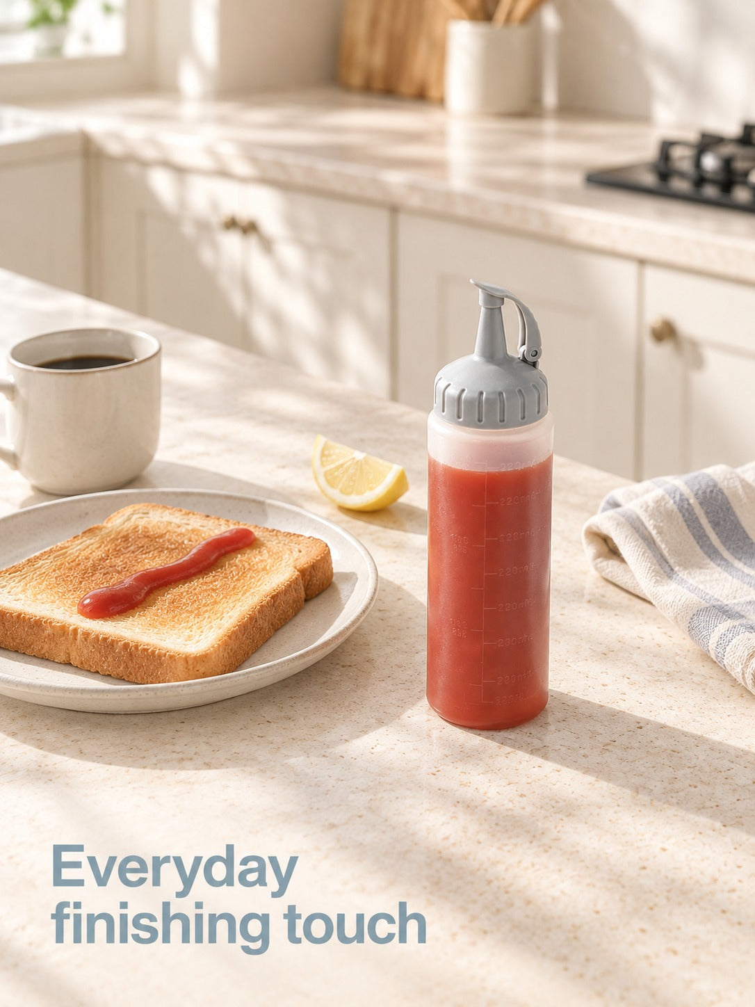 Squeeze Oil Bottle with Measuring Scale for Dressing