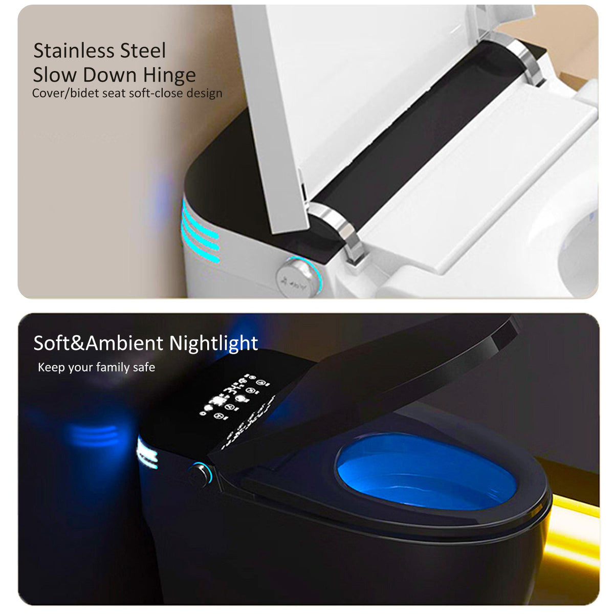 Smart Toilet with Heated Seat, Auto Lid and 1.28GPF Flush