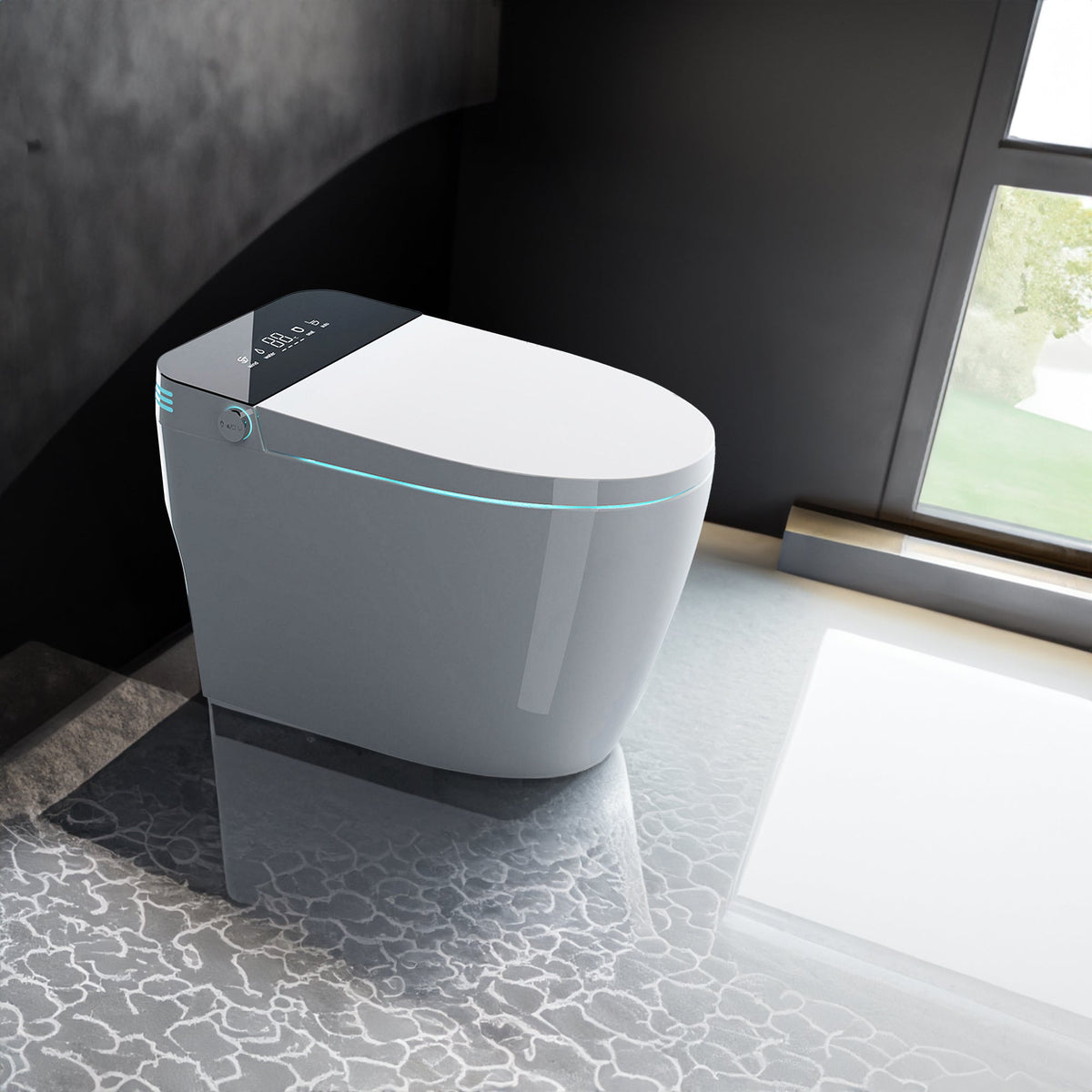 Smart Toilet with Heated Seat, Auto Lid and 1.28GPF Flush