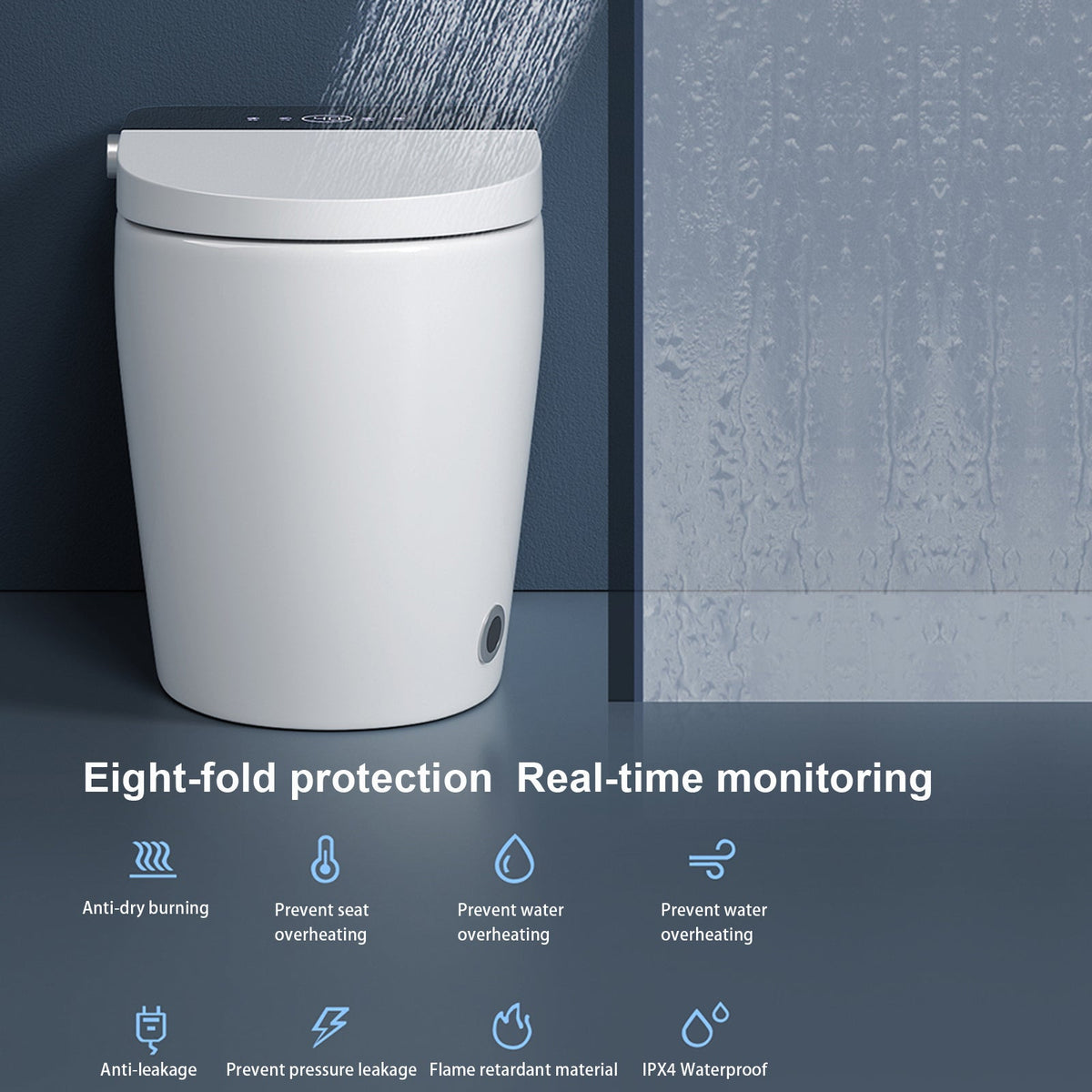 Smart Toilet with Heated Seat, Auto Lid and 1.28GPF Flush