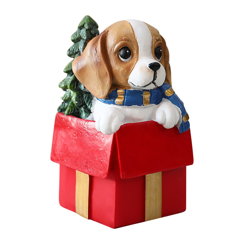 Christmas Puppy Ornament Set for Festive Holiday Displays