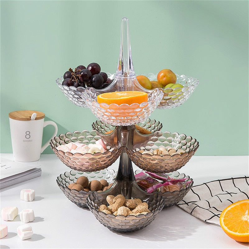 Stackable Multi-Tier Snack Tray for Coffee Table Serving